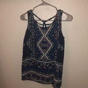 Blue floral tank top